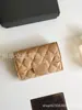 Cartera Rombo Popular Transfronteriza Porta Tarjetas de Mujer Piel de Oveja de Primera Capa Cuero Genuino Porta Tarjetas de Presentación Cartera con Tapa Porta Tarjetas de Crédito