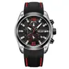 MEGIR Venta Caliente Transfronteriza Reloj Multifuncional para Hombre Cronógrafo Deportivo Correa de Silicona Reloj de Pulsera de Cuarzo Reloj Impermeable para Hombre