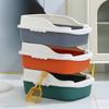 Caja de arena para gatos extragrande, semicerrada, antisalpicaduras, con arena, inodoro totalmente abierto, caja de arena a prueba de olores, suministros para gatos