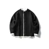 Ropa Vintage 2025 Otoño/Invierno Nuevo Suéter Cardigan Falso de Dos Piezas para Hombre Tendencia Holgado Borde Enrollado Chaqueta Suéter de Punto