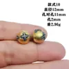 Cuentas de Barril Bicolor Estilo Tíbet con Patrón de Nubes, Cuentas para Cintura, Cuentas Espaciadoras, Cuentas de Tambor, Rueda Dorada Accesorios para Pulseras Budistas DIY Venta al por Mayor