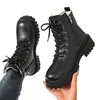 Comercio Electrónico Transfronterizo Tallas Grandes Botas Martin de Caña Alta 2026 Nuevo Estilo Invierno para Mujer Forradas de Borrego Engrosadas Cálidas Cremallera Lateral Botines