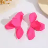 Pendientes Plegables de Media Cara con Forma de Flor Pintados con Spray Coloridos Exagerados a la Moda con un Diseño Único y Elegante de Flor de Media Cara