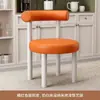 Cadeira de maquiagem em lã de cordeiro estilo creme, pequena cadeira de pelúcia, penteadeira de quarto com tubo curvo de luxo leve, cadeira simples para lazer em casa