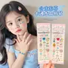 Adesivos de Pedras Preciosas Diamante para Crianças, Adesivos de Decoração Facial para Meninas, Adesivos Doces para Maquiagem de Palco, Strass Coloridos Versáteis em Formato de Coração