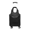 Carro de Compras Plegable Portátil de Cuatro Ruedas Universal Carrito Plegable Portátil Artefacto de Compras para el Hogar Aleación de Aluminio Barra de Tracción Telescópica Bolsa de Compras