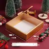 Caja de Regalo de Espino Confitado para Navidad y Año Nuevo Caja de Regalo de Chocolate con Glaseado Rojo y Dorado Fresa Caja de Empaque de Regalo Galletas de Turrón