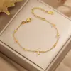 Pulsera Popular de Acero de Titanio con Cruz para Mujer de Amazon, Pulsera de Zirconia de Alta Gama de Lujo Ligero, Accesorios que No se Desvanecen, Exquisita