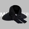 Sombrero de Paja Vacío para Mujer Verano Playa Sombrilla Protector Solar Plegable Cabeza Grande Moda Lazo Sombrero para el Sol