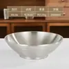 Acero Inoxidable 304 Tazón Cónico Tazón para Ramen Tazón Japonés para Fideos Fríos Tazón para Arroz Aislado de Doble Capa Tazón Roscado Tazón Grande de Trompeta Público