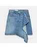 Saia jeans feminina da marca Z, AliExpress moda casual mais vendida assimétrica transfronteiriça europeia e americana azul céu poliéster elastano ZA