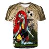 Gráfico de Calavera de Halloween Impresión Digital 3D Transfronterizo Nuevo Camiseta de Manga Corta para Hombre Venta Directa de Fábrica Suministro