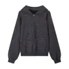 Chamarra Sudadera con Capucha Estilo Retro Americano Coreano para Mujer, Otoño Estilo Perezoso Suelta Cárdigan Versátil con Bloques de Color a Rayas