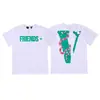 Camiseta de Manga Corta Meichao High Street Industria Pesada con Estampado de Letras, Diseño Conjunto VLONE FOG, Serpiente y Margarita