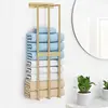 Estante de Pared para Toallas de Hierro Forjado Transfronterizo Estante de Almacenamiento para Baño Estante de Almacenamiento para Toallas de Baño Estante con Ganchos para Toallas Montado en la Pared
