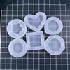 Molde de silicona gota de cristal diy corazón pequeño cuadrado diamante redondo ciruela cenicero molde
