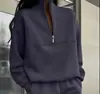 Moletom de Veludo Casual Solto com Gola Alta e Meio Zíper, Feminino, Esportivo, Outono e Inverno, Transfronteiriço Amazon, Pronto para Venda