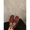 Sapatos Mary Jane Retro Franceses com Salto Interno e Tira Cruzada para Mulheres 2025 Novo Estilo Sapatos de Ballet de Boca Rasa com Saia
