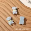 Lindos mini parches de oso y conejo de dibujos animados flocados para DIY en pinzas para el cabello, pines, fundas de teléfono, accesorios de parches de pegamento cremoso