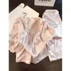 Nuevo Conjunto de Pijama Rosa Estilo Chino Suave con Estampado de Seda Helada para Mujer, Otoño, Satín Manga Larga Pantalón Largo Conjunto de Ropa para el Hogar, Se Puede Usar Afuera