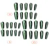 Olho de Gato Esmeralda Luxo Leve Textura de Alta Qualidade Estilo Elegante e Delicado Estilo Irmã Real Nail Art Iluminadora 30 Unidades Unhas Postiças