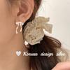Corea del Sur Dongdaemun Diseño Nicho Joyería de Plata Plata Esterlina S925 Aretes de Lazo Irregular Versátil Cadena para Clavícula
