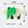 Acessórios DIY de Joias Ponto Duplo de Pendurar Broca Padrão de Elefante Liga com Gotejamento de Óleo Colar Pulseira Pequeno Pingente Duplo de Pendurar Transfronteiriço