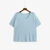 Blusa fina versátil de gola U para mulheres plus size, camisa de malha feminina, estilo verão 2026, camiseta soltinha de manga curta para mulheres plus size 23830