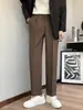 Pantalones de Venta Caliente Transfronterizos Pantalones Rectos para Hombre de Primavera y Otoño Pantalones Casuales de Moda Cintura Elástica Pantalones de Traje Traseros Pantalones Fluidos
