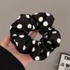 Atacado de Fábrica Elásticos de Cabelo, Acessórios de Coque, Cordas de Cabelo Elegantes, Enfeites de Cabelo de Bolinhas Pretas e Brancas, Cordas de Cabelo de Coroa Alta