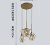 Lámpara colgante de cabeza única estilo nórdico moderno minimalista transfronteriza para sala de estar, comedor, barra de bar, mesita de noche de dormitorio, lámpara de iluminación de vidrio de tres cabezas única