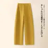 2026 Inverno Novo Calça Casual Larga de Cintura Alta Feminina com Acolchoamento de Veludo Espesso Perna Larga Versátil Caimento Calça Casual Formato Banana