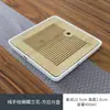 Bandeja de té pequeña estilo japonés con almacenamiento de agua, Bandeja de bambú resistente para uso doméstico, Juego de té redondo con drenaje de agua, Plataforma de secado para preparación de té