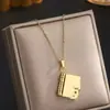 Collar de Libro de Acero Inoxidable Estilo Influencer Europeo y Americano Transfronterizo para Mujer, Accesorio Abrible de Moda Que No Se Desvanece