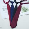 Corbata JK para Mujer Estilo Coreano Británico Japonés Uniforme Escolar Negro Rojo Vino Líneas Finas Nudo Corto Sin Nudos Corto