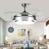 Ventilador de techo para sala de estar, gran viento, invisible, para el hogar, lámpara de ventilador para dormitorio, comedor, lámpara de ventilador, ventilador eléctrico integrado, lámpara de araña con lámpara