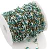 Cross-border Nova corrente de aço inoxidável em forma de coração feita à mão, corrente de contas de cristal de vidro, pulseira faça você mesmo, material de joia, corrente de arroz