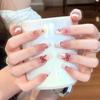 Uñas Postizas Portátiles Populares de Xiaohongshu al por Mayor Ins Polvo Dorado Perlado Fototerapia Blanqueamiento Manicura Removible Uñas Postizas Terminadas