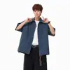 Camisa a Cuadros de Manga Corta Estilo Retro Japonés para Hombres y Mujeres, Cardigan Chaqueta Casual Holgado con Cuello Campana de Verano, Tendencia