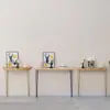 Mesa de Entrada de Luxo Leve e Simples, Nova Mesa de Entrada Montada na Parede Estilo Chinês, Rack de Armazenamento Ultrarraso em Ferro, Mesa Pequena Minimalista de Madeira Maciça