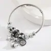 Pulseira de Aço Inoxidável Redonda Estrela Urso Criativa Personalizada Novo Estilo Europeu e Americano Liga Diamante Pulseira Ajustável