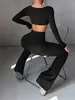 Di Yun Conjunto de Camiseta de Manga Longa e Calça Justa Estilo Yoga Europeu e Americano Y2K Roupas Femininas Outono e Inverno 2026 Site Independente da Amazon