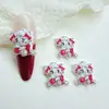 Accesorios de Resina de Gato Lindo de Dibujos Animados para Uñas DIY Accesorios de Uñas Portátiles