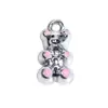 Colgante de Oso de Dibujos Animados de Colores, Colgante Colorido Chapado, Cadena para Teléfono Móvil, Llavero, Material Decorativo Tridimensional, Accesorios para Joyería DIY