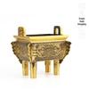 Fábrica de atacado tripé de cobre decoração Double Dragon shengding polido tripé de cobre preto quadrado abertura de presente artesanato atacado