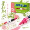 Set de marcadores acrílicos transfronterizos con flujo directo de tinta líquida, set de bolígrafos para graffiti que no traspasan, bolígrafo acuarela para pintura artística DIY en cerámica