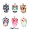 Pendientes hechos a mano de aleación con forma de gota de aceite, pequeños y frescos, con hojas de búho, accesorios de joyería para las orejas
