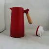 Termo Grande de Estilo Nórdico, Simple, con Asa de Madera Creativa, Termo de Vacío, Tipo Prensa, Tetera de Oficina