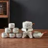 Paisaje de pintura a tinta juego de té automático, tetera y taza de té de cerámica kung fu para preparar té, un gadget conveniente para hacer té, regalo