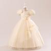 Vestido Longo Infantil Feminino Novo Estilo 2026, Vestido para Performance de Piano, Vestido Infantil de Renda, Vestido de Princesa, Vestido com Lantejoulas e Apliques